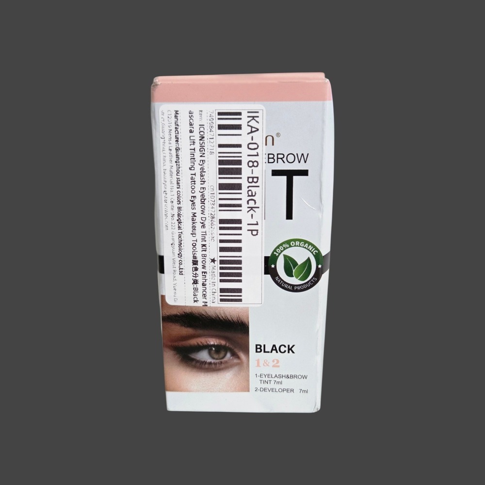 ICONSIGN Eyelash Eyebrow Tint Kit Black Professional Brow Dye IKA-018 7ml